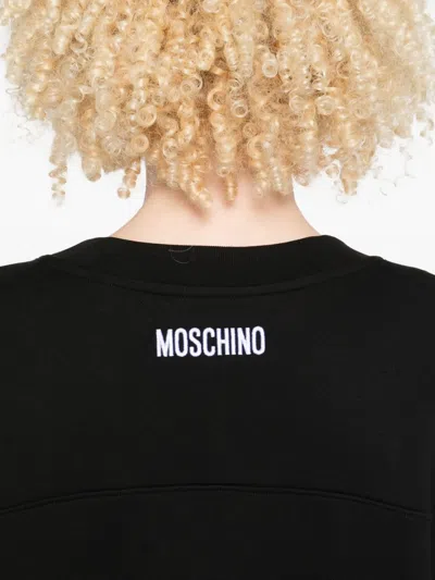Moschino Graphic Crew Neck Long Sleeve Sweatshirt In Black