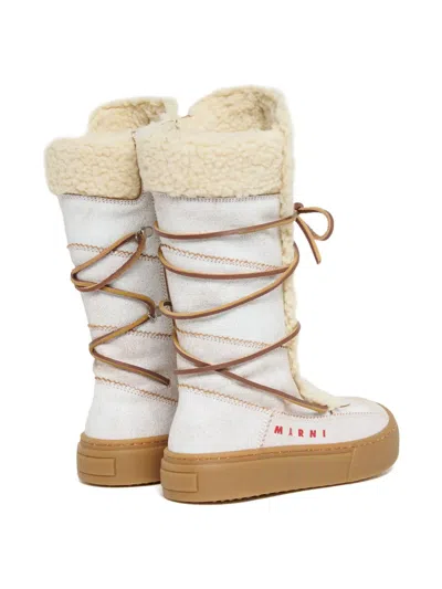 系带皮毛一体短靴