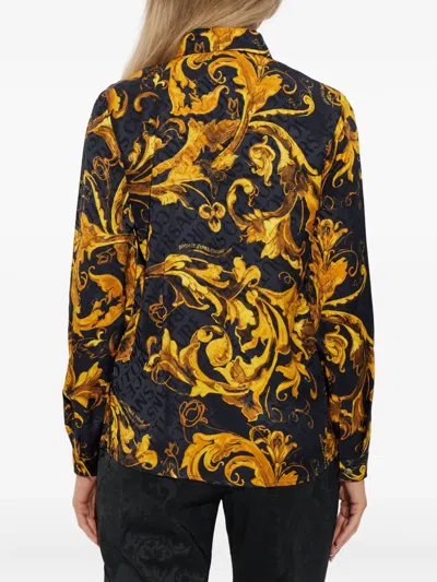 Versace Jeans Couture Shirt With Barocco Pattern In Black
