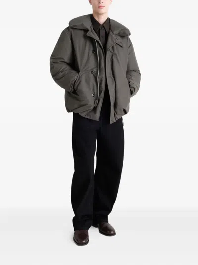 Lemaire Puffer Blouson With High Collar And Pockets In Gray