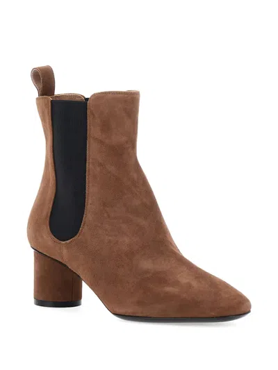 Pollini Brown Slip On Boots In Brown