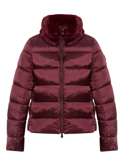 Save The Duck Lydia Jacket In Burgundy Black In Brown