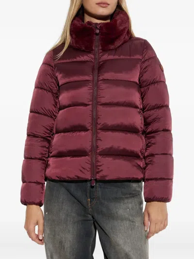Save The Duck Lydia Jacket In Burgundy Black In Brown