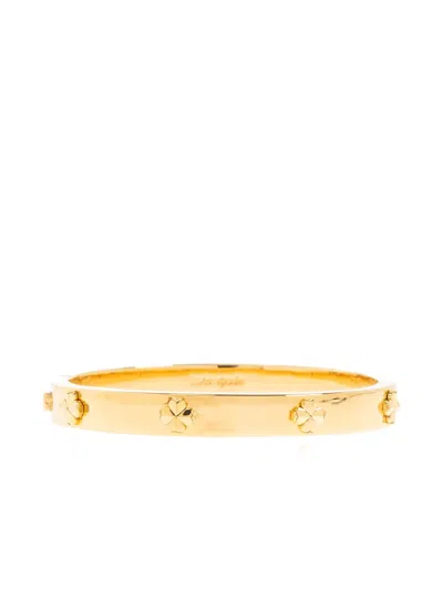 Kate Spade Clover-embellished Bangle Bracelet In Gold