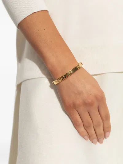 Kate Spade Clover-embellished Bangle Bracelet In Gold
