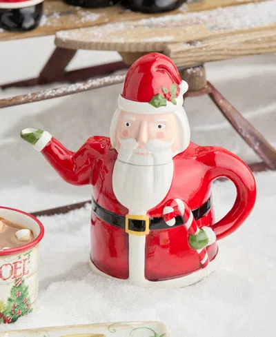 Certified International Nutcracker Parade 3-d Santa Teapot In Multi