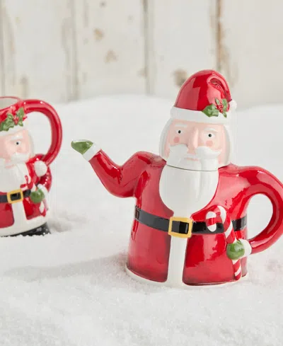 Certified International Nutcracker Parade 3-d Santa Teapot In Multi