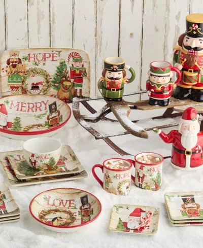 Certified International Nutcracker Parade 3-d Santa Teapot In Multi