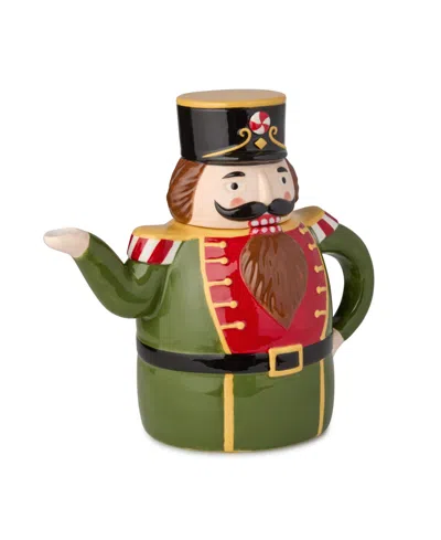 Certified International Nutcracker Parade 3-d Teapot In Multi
