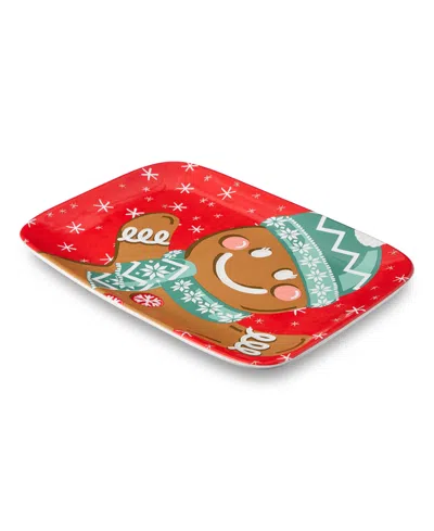 Certified International Christmas Whimsy Gingerbread Rectangular Platter In Multi