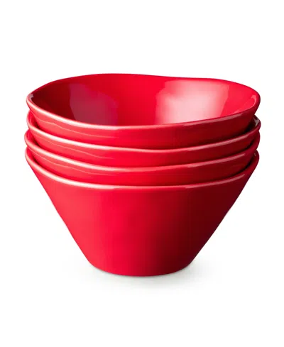 Certified International Berry Red Christmas Ice Cream Bowls, Set Of 4 In Multi