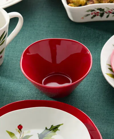 Certified International Berry Red Christmas Ice Cream Bowls, Set Of 4 In Multi