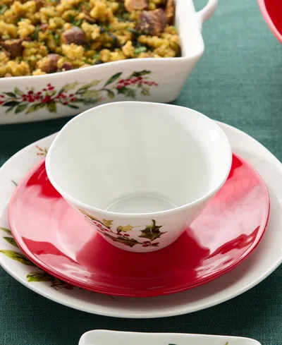 Certified International Holly Vines Ice Cream Bowls, Set Of 4 In White