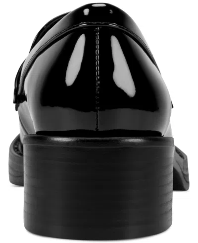 Dkny Civelli Heeled Round Toe Slip-on Loafers In Black