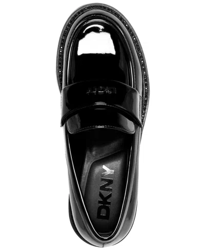 Dkny Civelli Heeled Round Toe Slip-on Loafers In Black