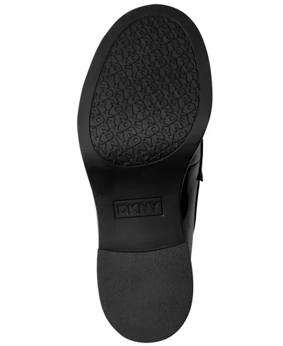 Dkny Civelli Heeled Round Toe Slip-on Loafers In Black