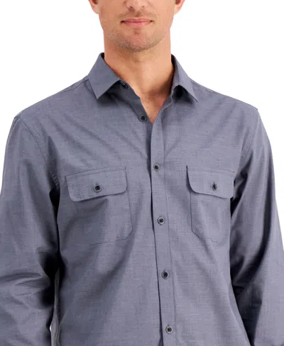 Alfani Men's Regular-fit Solid Shirt, Created For Macy's In Gray