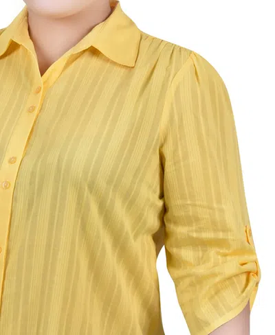 Ny Collection Plus Size Short Extended Sleeve Blouse In Yellow