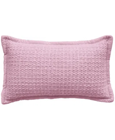 Vibhsa Honeycomb Handwoven Decorative Pillow, 14" X 24" In Pink