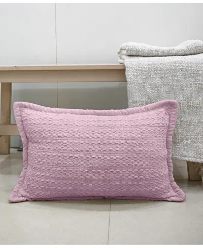 Vibhsa Honeycomb Handwoven Decorative Pillow, 14" X 24" In Pink