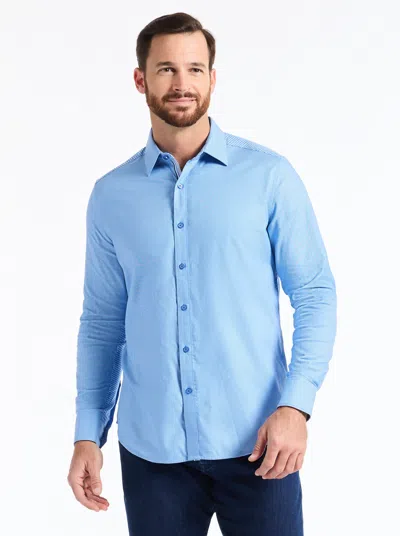 Robert Graham Kenmare Long Sleeve Stretch Cotton Button-up Shirt In Blue