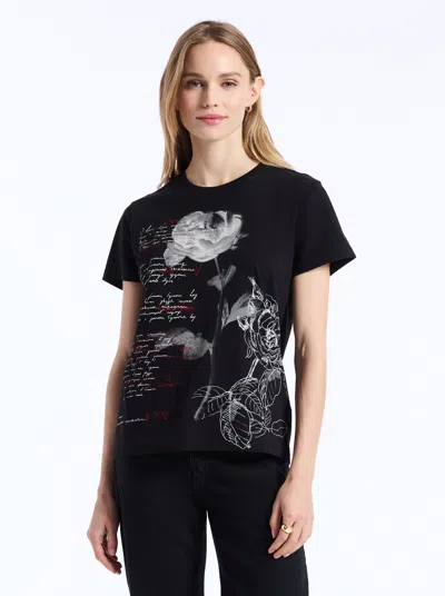 Robert Graham Petal Pages Short Sleeve T-shirt In Black
