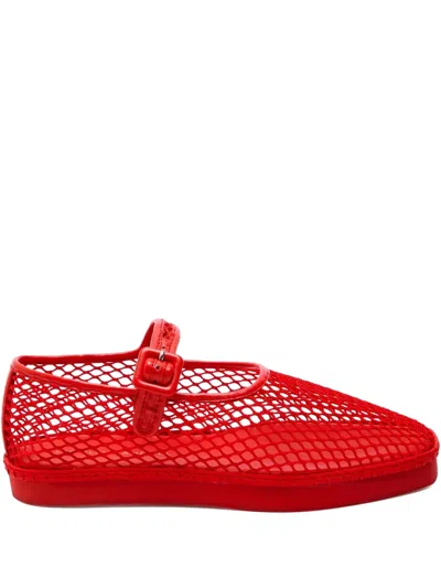 Loeffler Randall Rita Mesh Mary Jane Flats In Red
