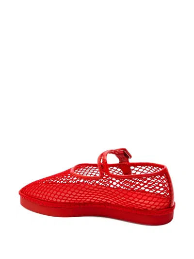 Loeffler Randall Rita Mesh Mary Jane Flats In Red