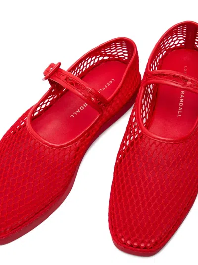 Loeffler Randall Rita Mesh Mary Jane Flats In Red