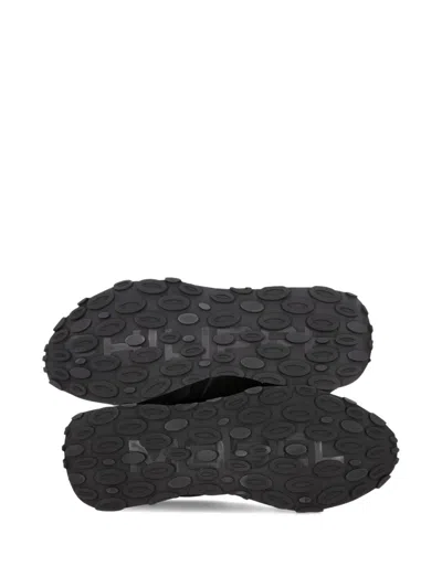 Philippe Model Tour Low Sneakers In Blue Suede And Fabric In Black