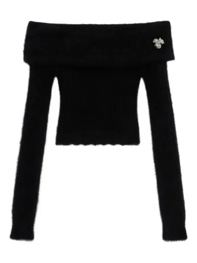 Blumarine Sweaters Blacks And Greys In Black