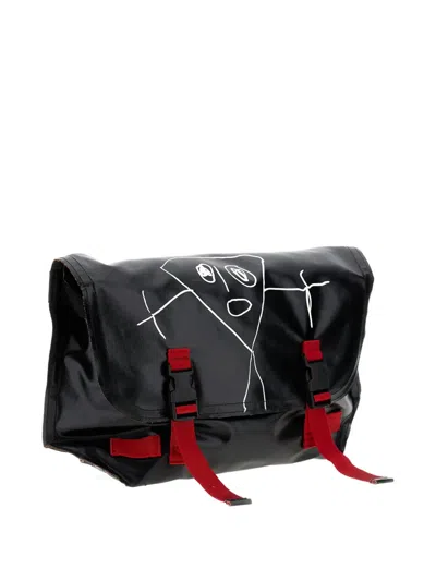 涂鸦印花扣环单肩包