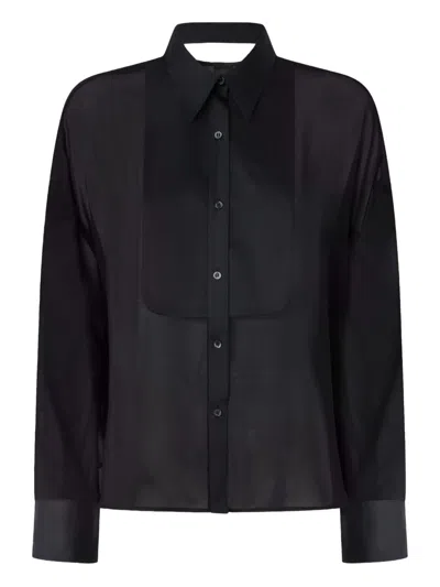 Pinko Marquilla Camicia Georgette Satin Shirt In Black