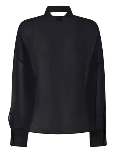Pinko Marquilla Camicia Georgette Satin Shirt In Black