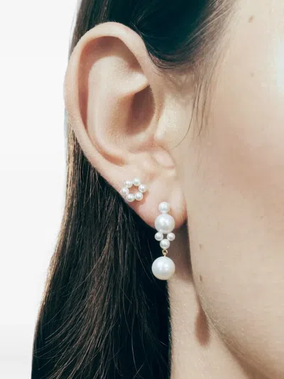 Sophie Bille Brahe Luna 14k Yellow Gold Pearl Earrings