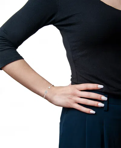 Wrapped Diamond Heart Cluster Cuff Bangle Bracelet (1/10 Ct. T.w.) In 10k Gold Or 10k White Gold, Created Fo In Gold