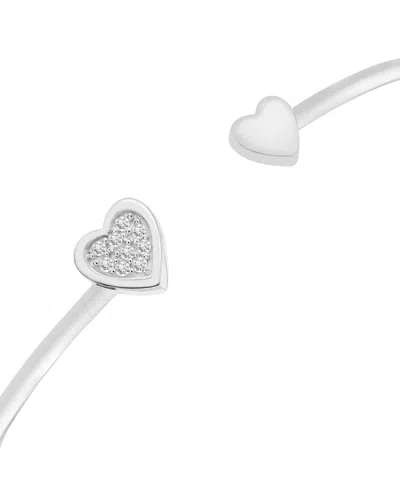 Wrapped Diamond Heart Cluster Cuff Bangle Bracelet (1/10 Ct. T.w.) In 10k Gold Or 10k White Gold, Created Fo In Gold