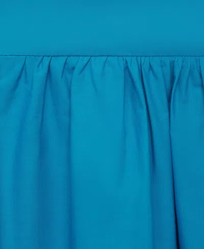 Mango Long Cotton A-line Skirt Blue In Blue