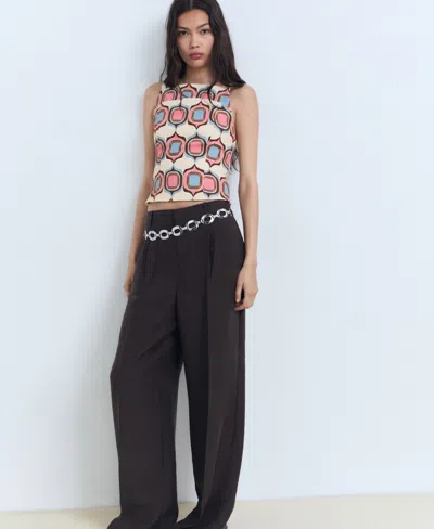 Mango Jane Sleeveless Print Top In Multi