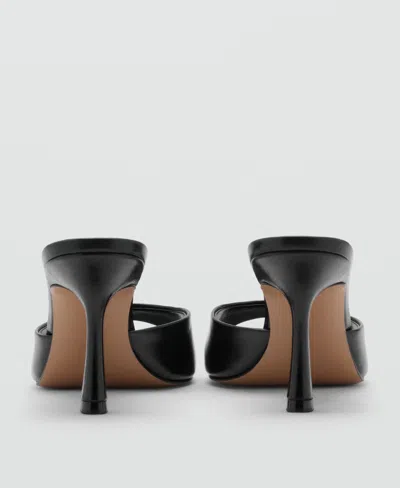 Mango Pointed Toe Slide Sandal In Black