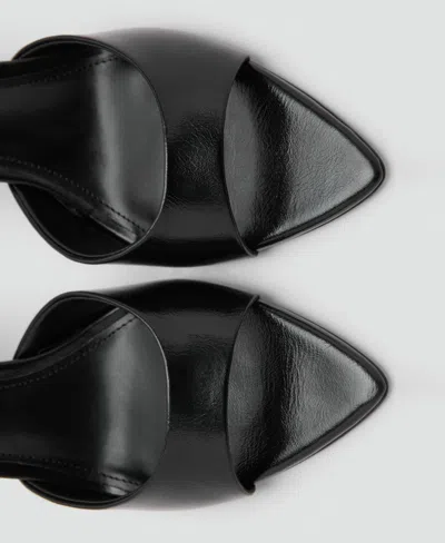 Mango Pointed Toe Slide Sandal In Black