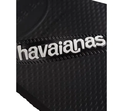 Havaianas Navy Blue And White Nautical Top Flip Flops In Black