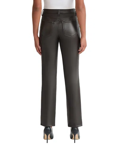 Jones New York Women's Faux Leather High Rise Elastic Waistband Pants In Gray