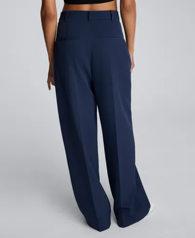 Kenneth Cole Luxe Twill Wide Leg Pant In Gray