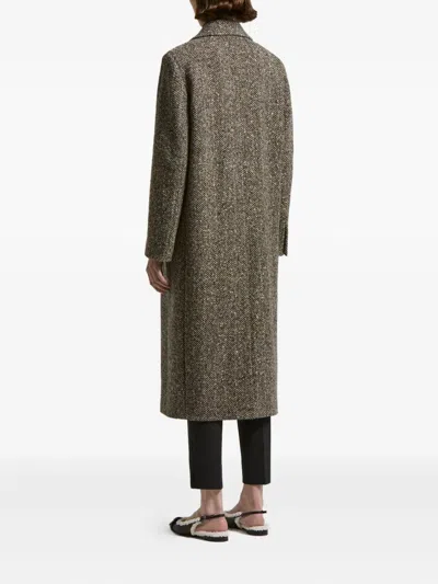 人字斜纹针织粗花呢外套