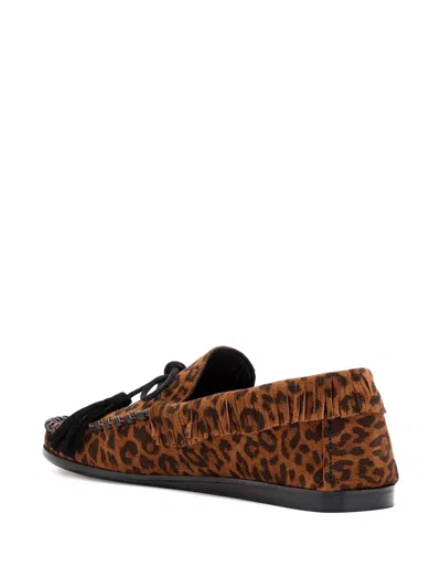 Isabel Marant Étoile Fitza Fringed Leopard Suede Loafers In Animal Print