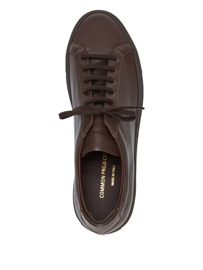 Common Projects Premium Low-top Sneakers Rounded Toe Design In Brown