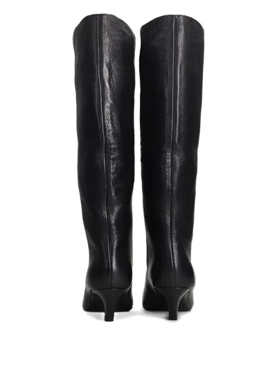 Ash Violet High Heels Boots In Black Leather In Black