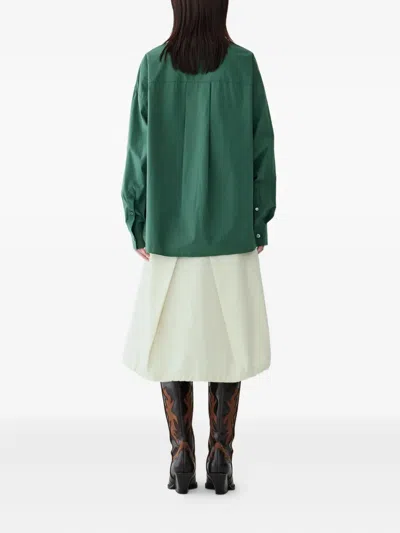 Studio Tomboy Pleated Midi A-line Skirt In White