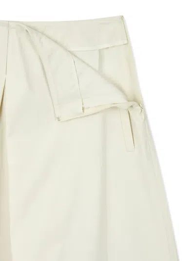 Studio Tomboy Pleated Midi A-line Skirt In White